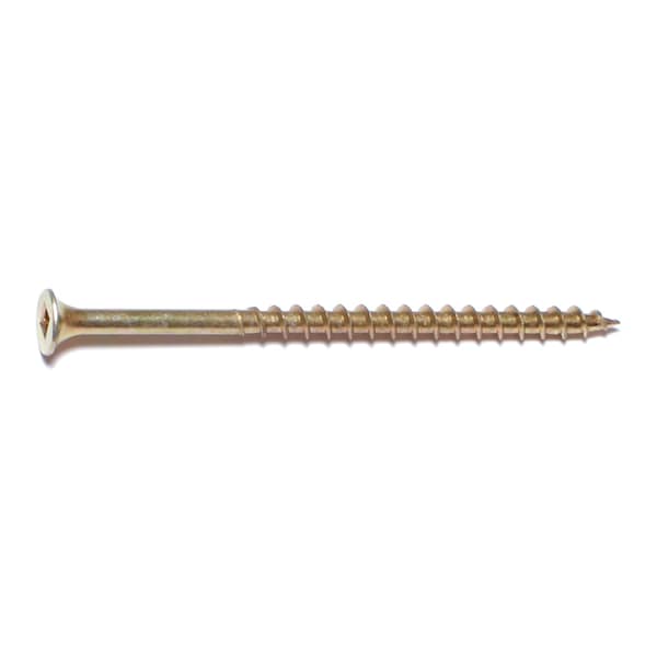 Buildright #8, Square Drive, Flat Head Wood Screw, Zinc Yellow